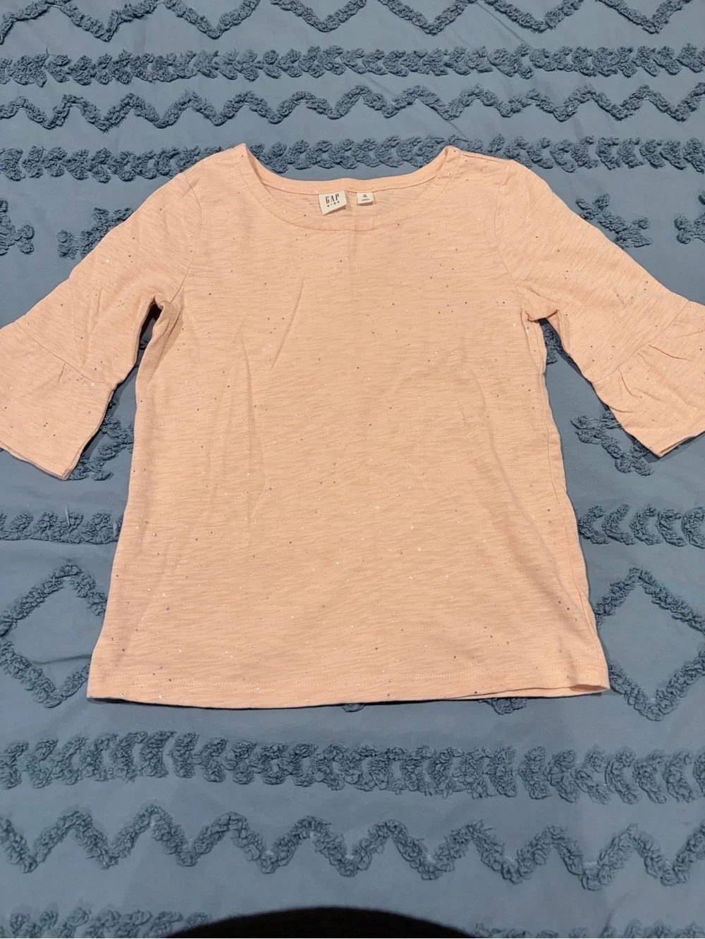 GAP Light Pink Short Sleeve Tee with Subtle Sparkle
